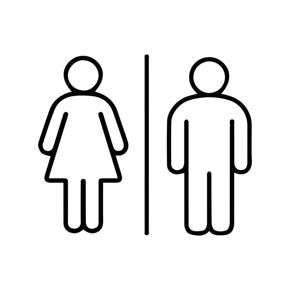 das Toilettensymbol für Frauen und Männer vektor