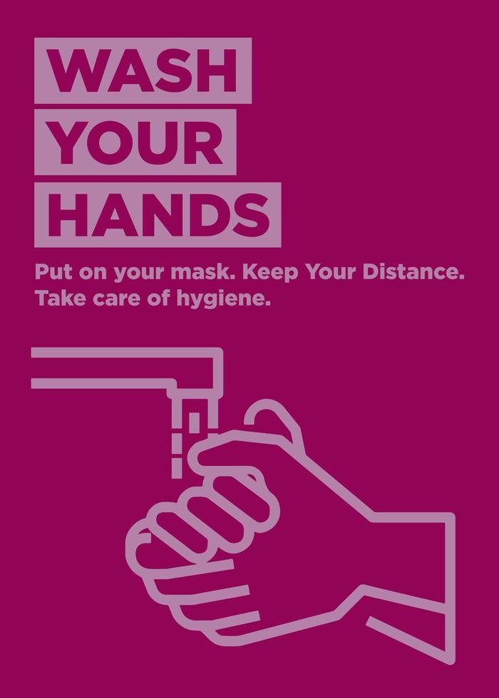 tvätta händerna redo affisch vektor