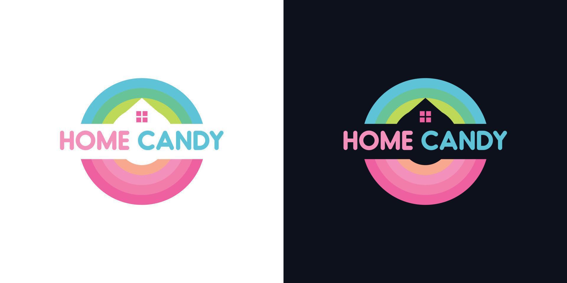 Home Candy Logo-Set mit farbenfrohem Stil vektor