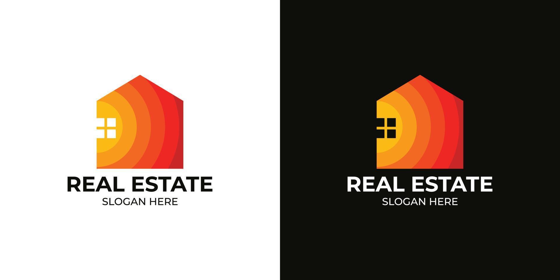 elegantes immobilien-logo-set vektor