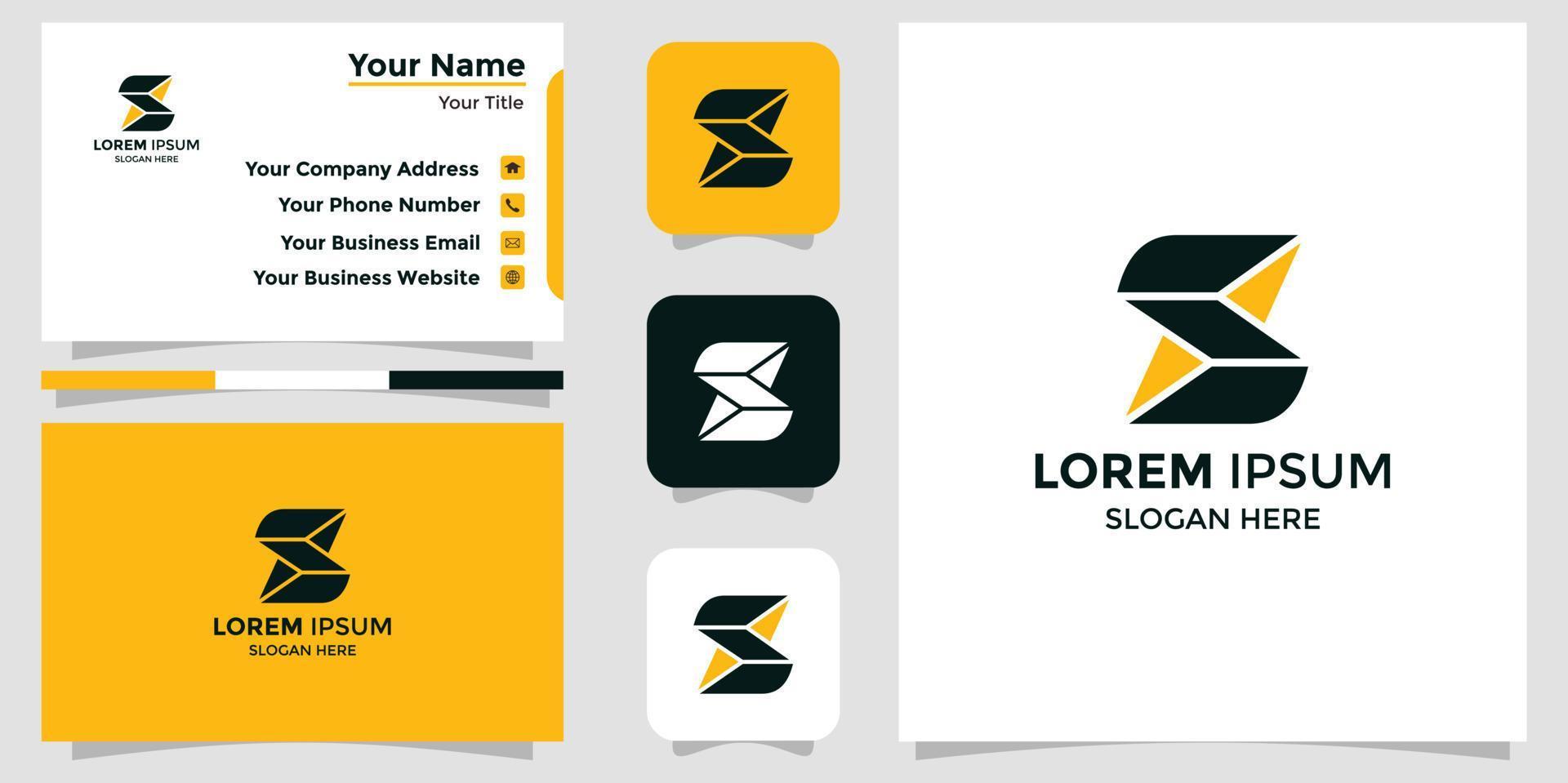 letter s logo und branding-karte vektor