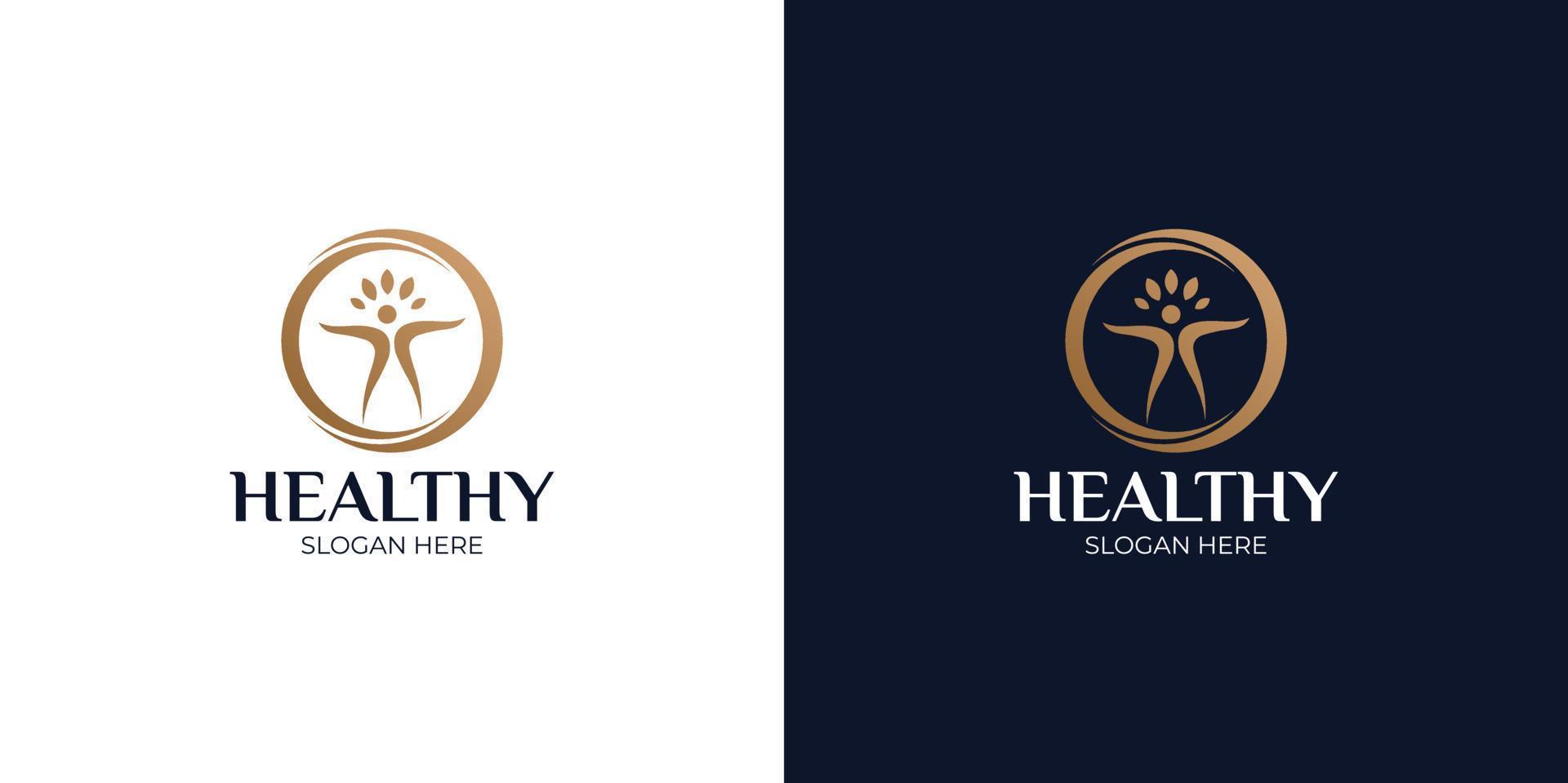 hälsosam modern och enkel logotyp set vektor