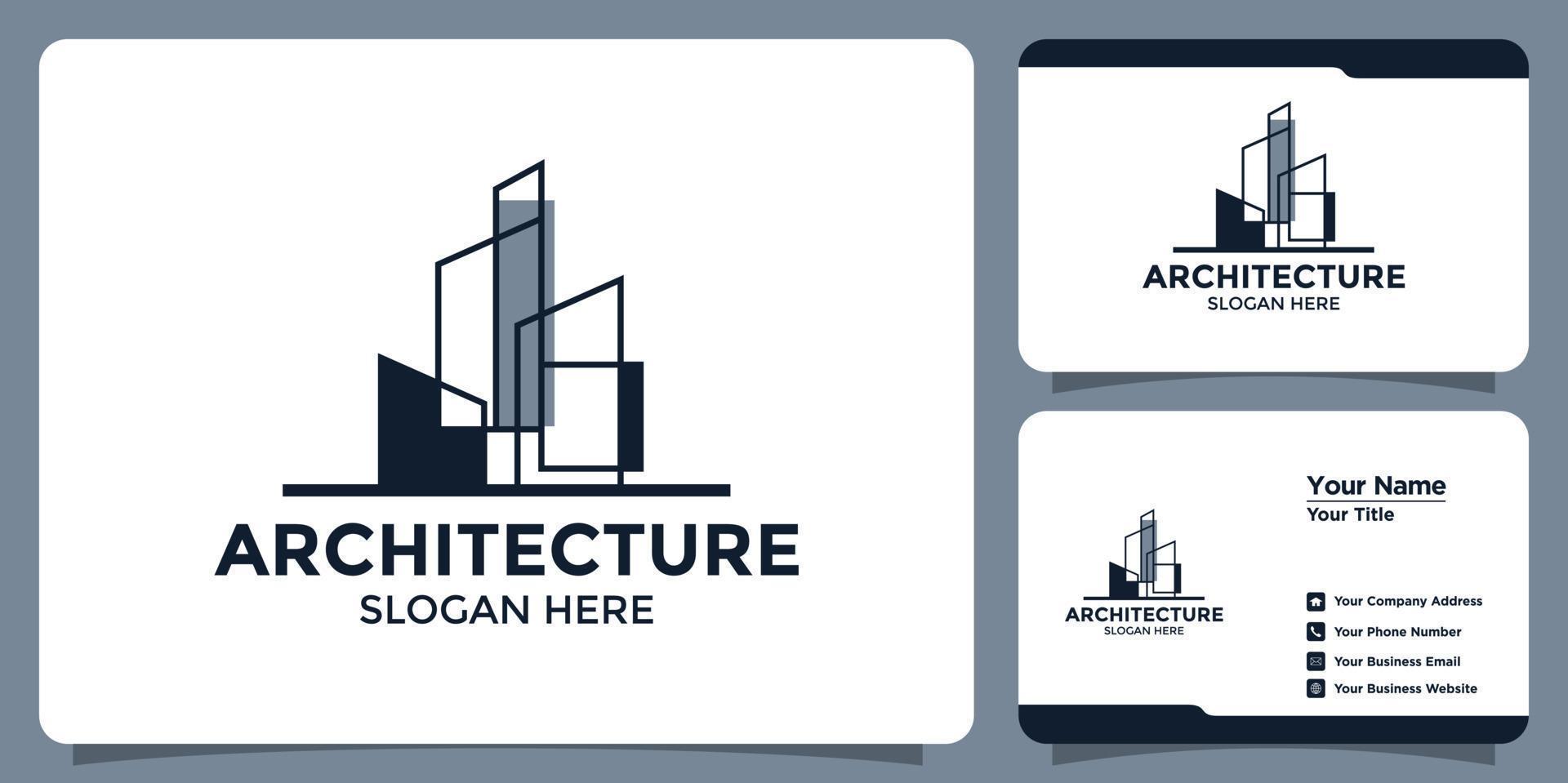 Logo-Design für moderne Architektur und Branding-Kartenvorlage vektor