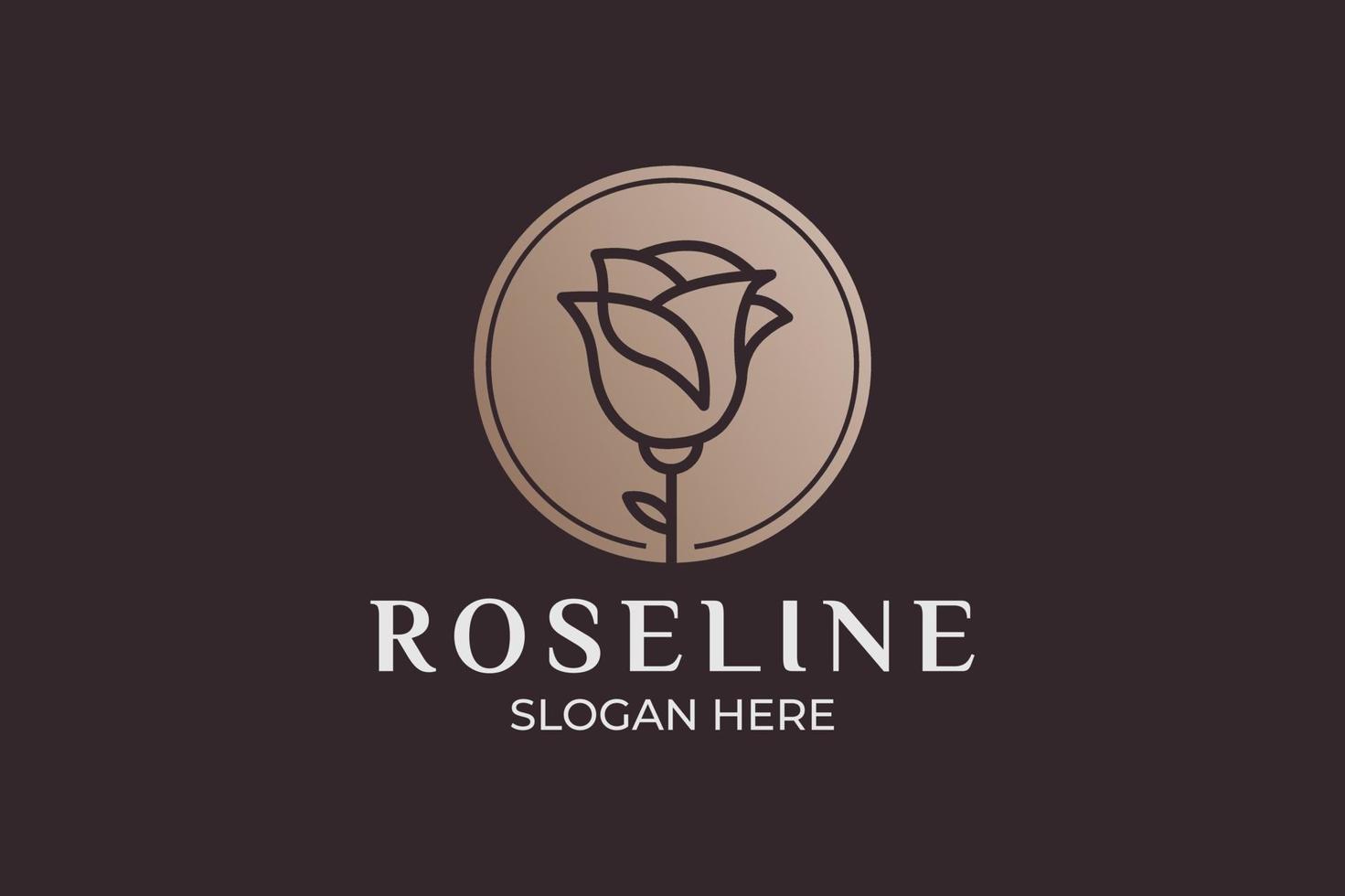 einfaches und modernes roseline-logo-set vektor