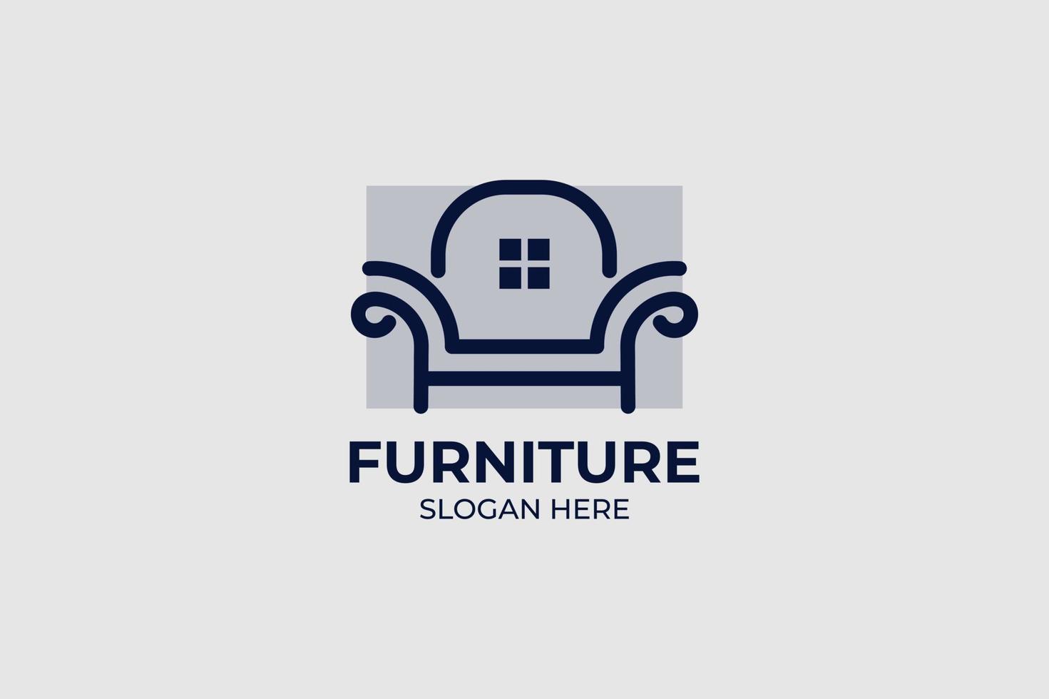 einfaches und minimalistisches Möbel-Logo-Set vektor
