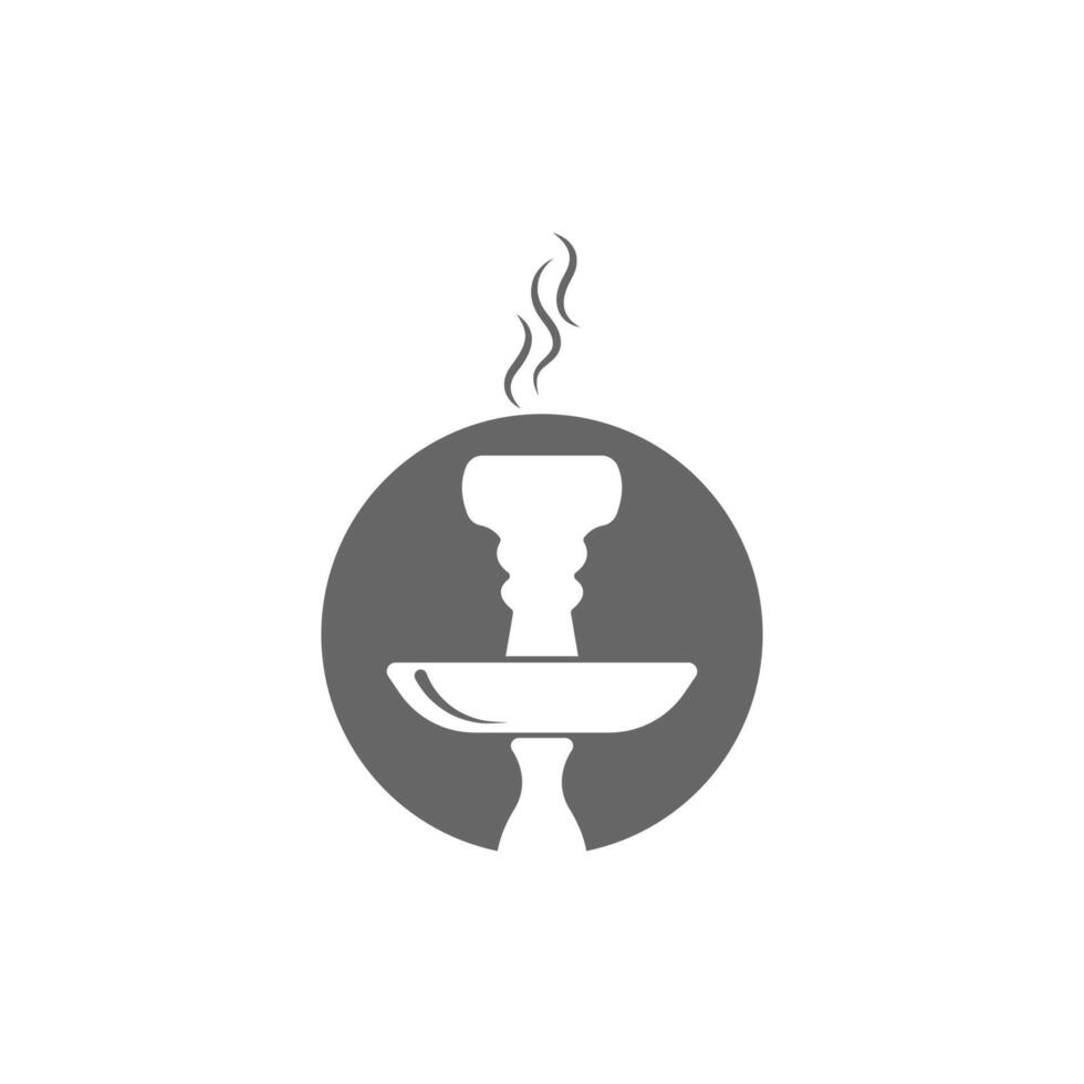 vattenpipa shisha ikon logotyp illustration mall vektor