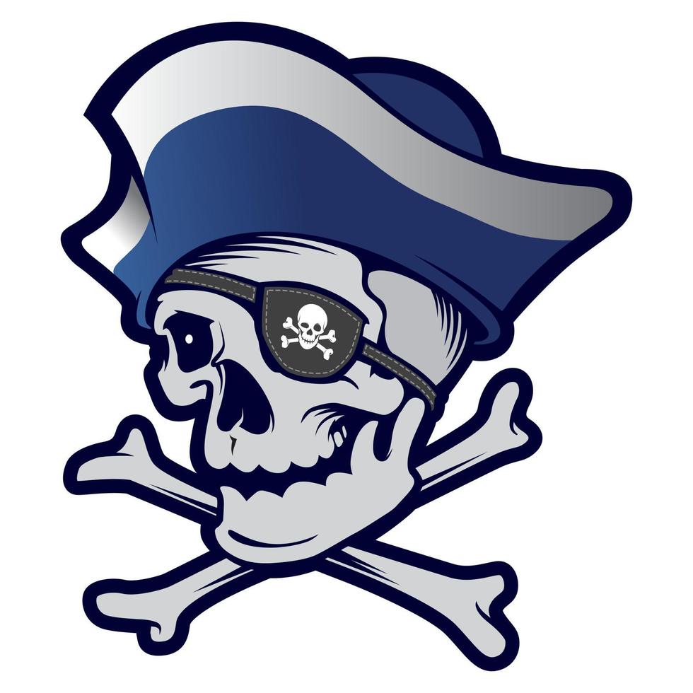 Piratenschädel-Maskottchen. Sport-Logo. Etikett. isoliert auf weiß vektor