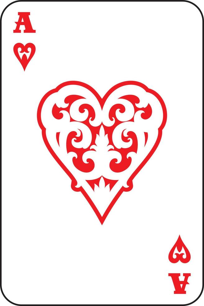 Herz-Ass-Spielkarte vektor