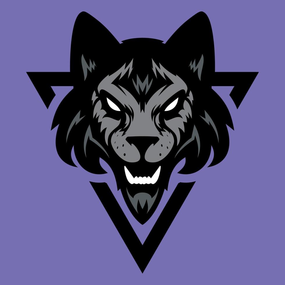 Wolfskopf-Logo. ideal für Sport-Logos und Team-Maskottchen. vektor