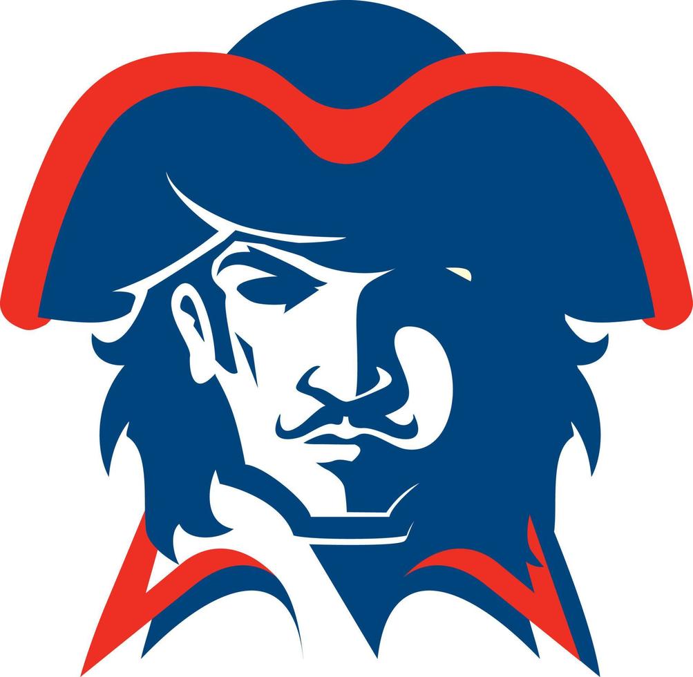 Piratenkopf-Maskottchen. Logotyp des College-Sportteams vektor