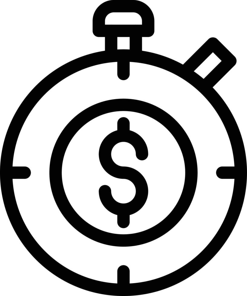 Dollar-Stoppuhr-Vektorillustration auf einem Hintergrund. Premium-Qualitätssymbole. Vektorsymbole für Konzept und Grafikdesign. vektor