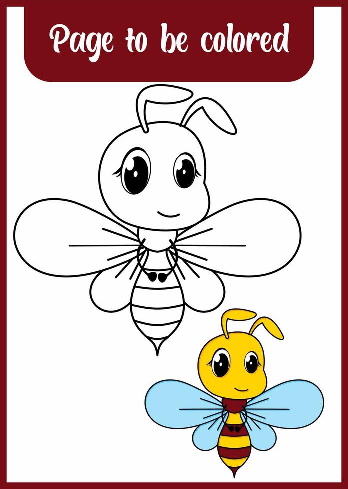 Malbuch für Kinder, süße Biene vektor