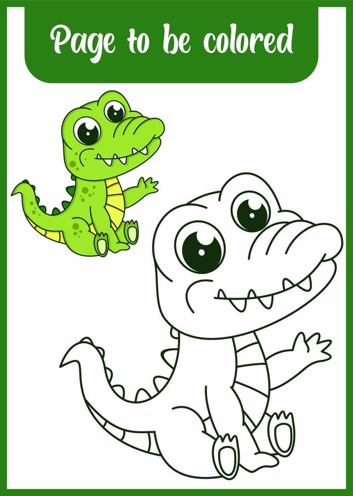 Malbuch für Kinder, süßer Alligator vektor