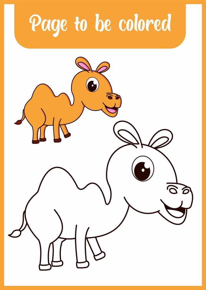 målarbok för barn, söt kamel vektor