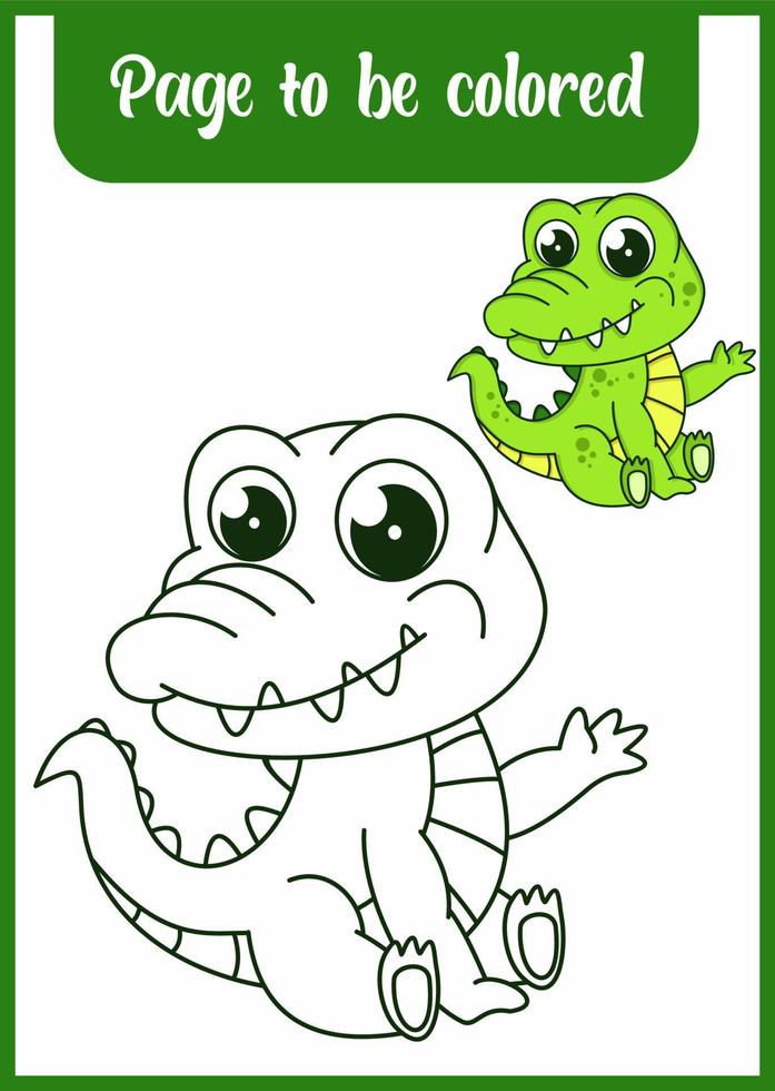 Malbuch für Kinder, süßer Alligator vektor