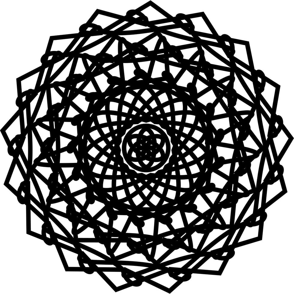 abstrakt svart och vit geometrisk mandala vektor