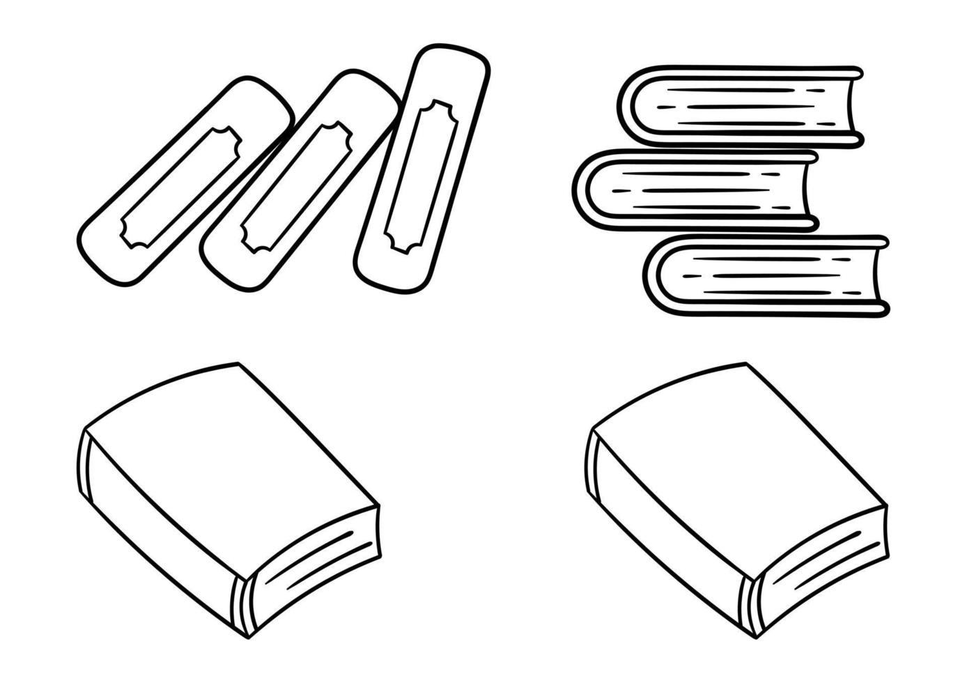 en samling handritade illustrationer av böcker vektor