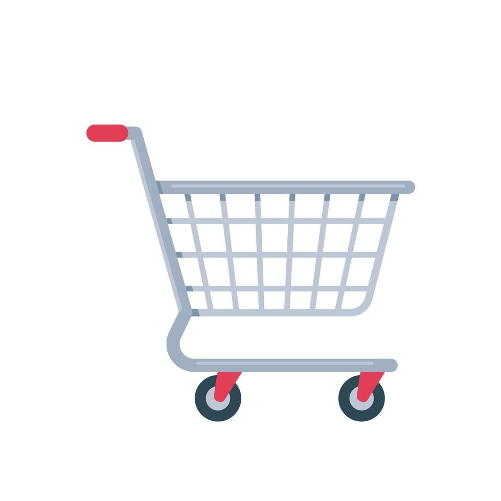 Einkaufstüten auf dem Warenkorb Online-Shopping-Ideen vektor