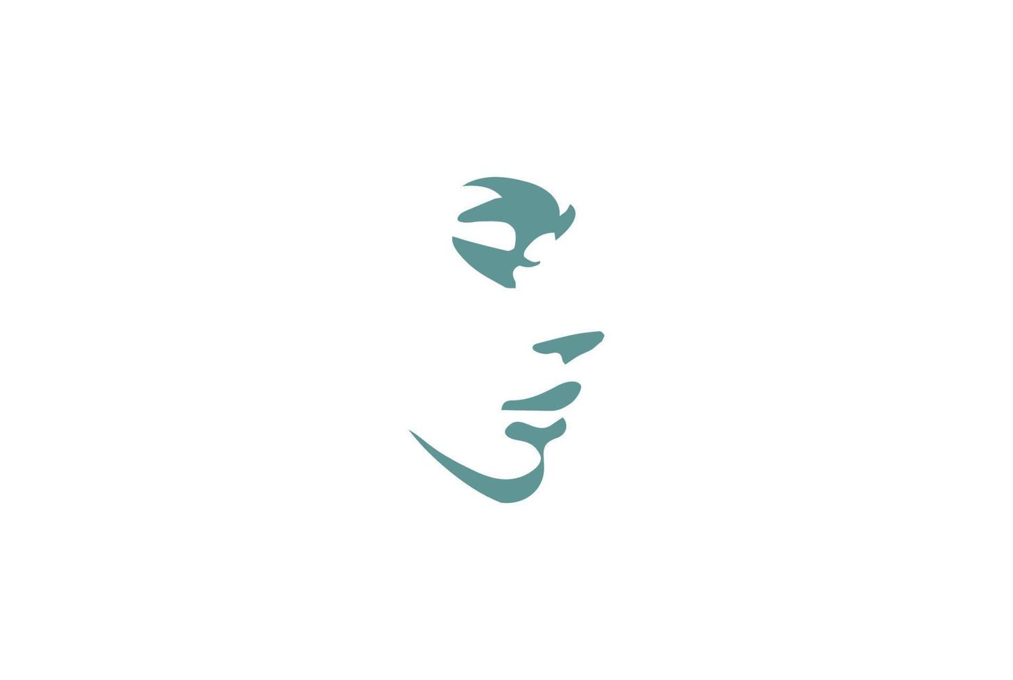 Schönheit Frau Dame weibliches Mädchen Kopf Silhouette Gesicht für Wellness-Kosmetik-Spa-Logo-Design vektor