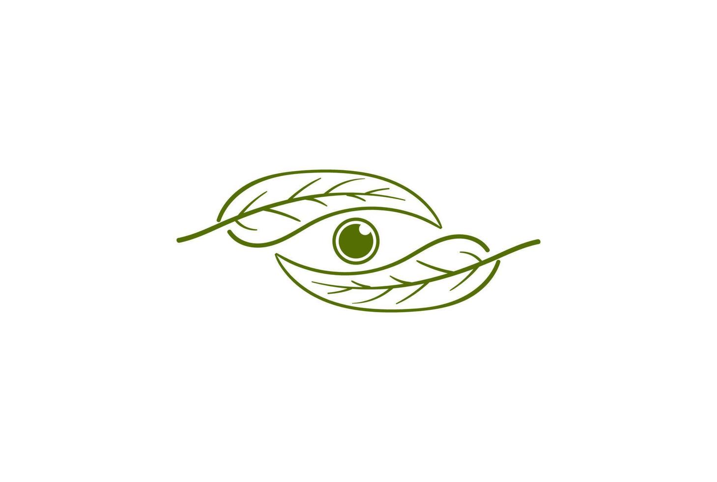grön växt träd blad med ögat kamera optisk vision logotyp design vektor