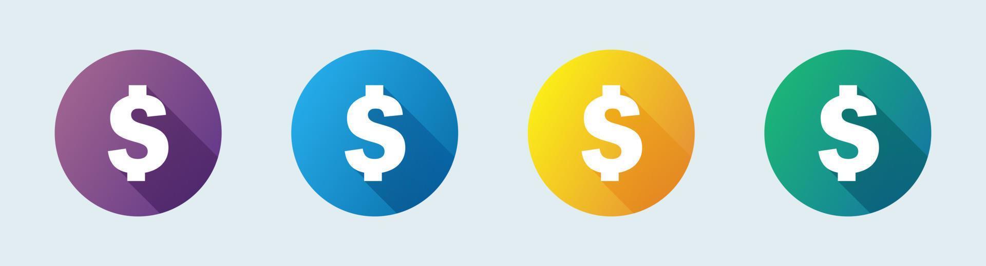 amerikansk dollarvaluta eller dollarsymbol platt ikon för appar och webbplatser. vektor
