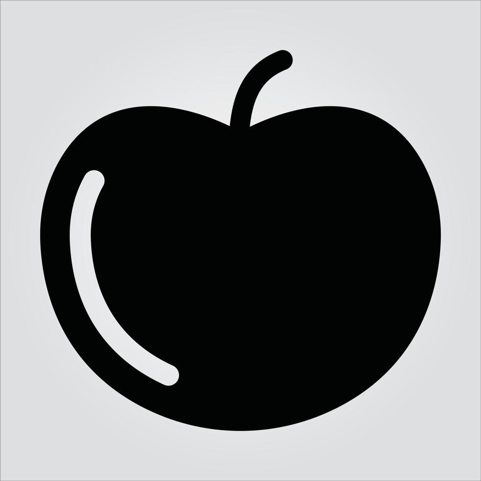isolerade äpple frukt eps 10 elegant kontur vektor mall