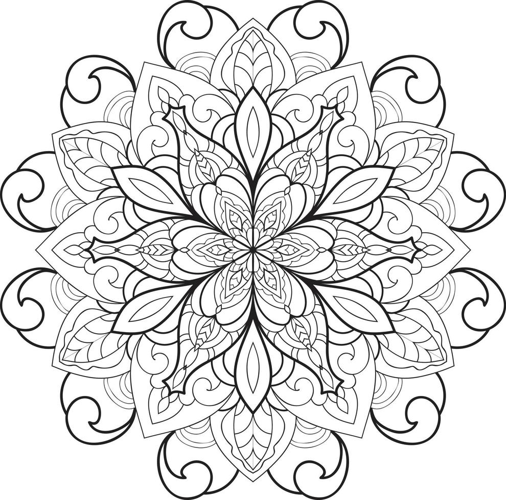 mandala blomma i svart och vitt gratis vektor