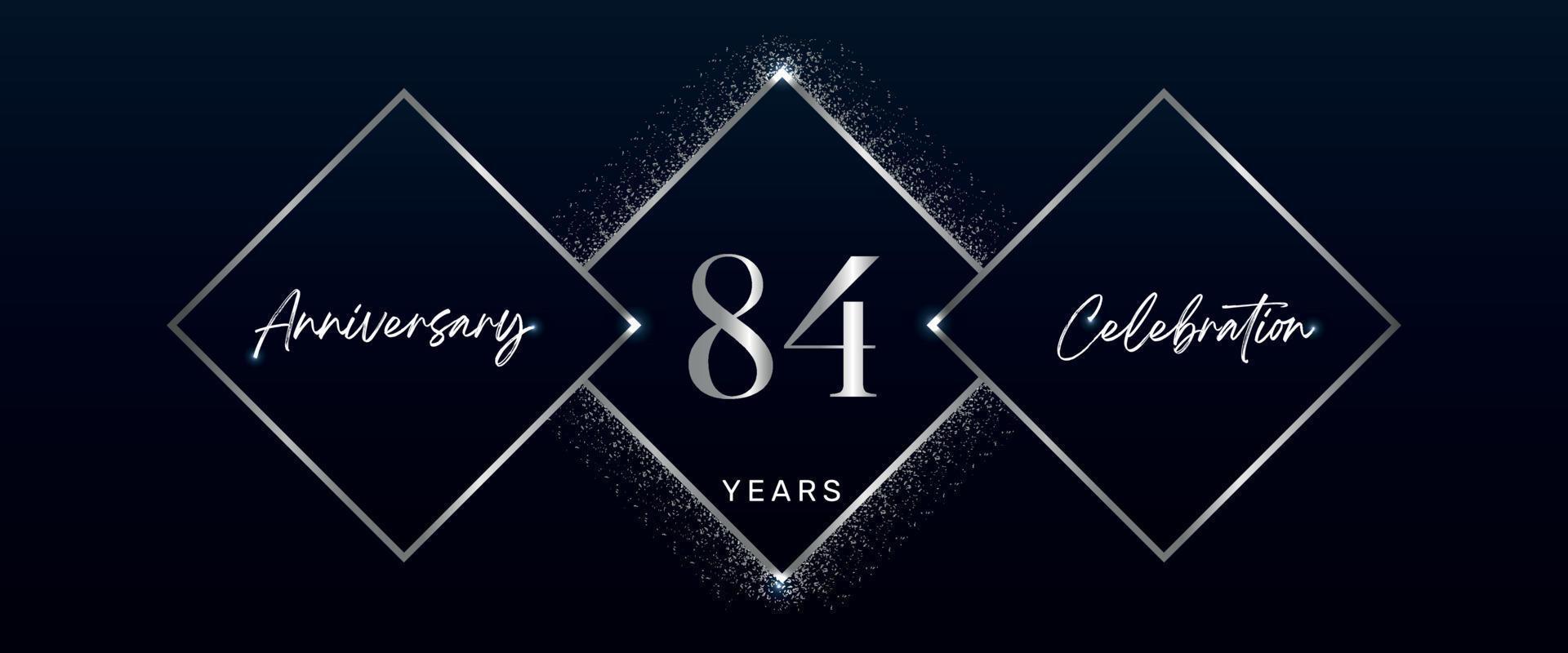 Logotyp för 84-årsjubileum. vektordesign för jubileumsfester, födelsedagsfest, gratulationskort, bröllop, inbjudningskort. 84 år årsdagen mall design vektor