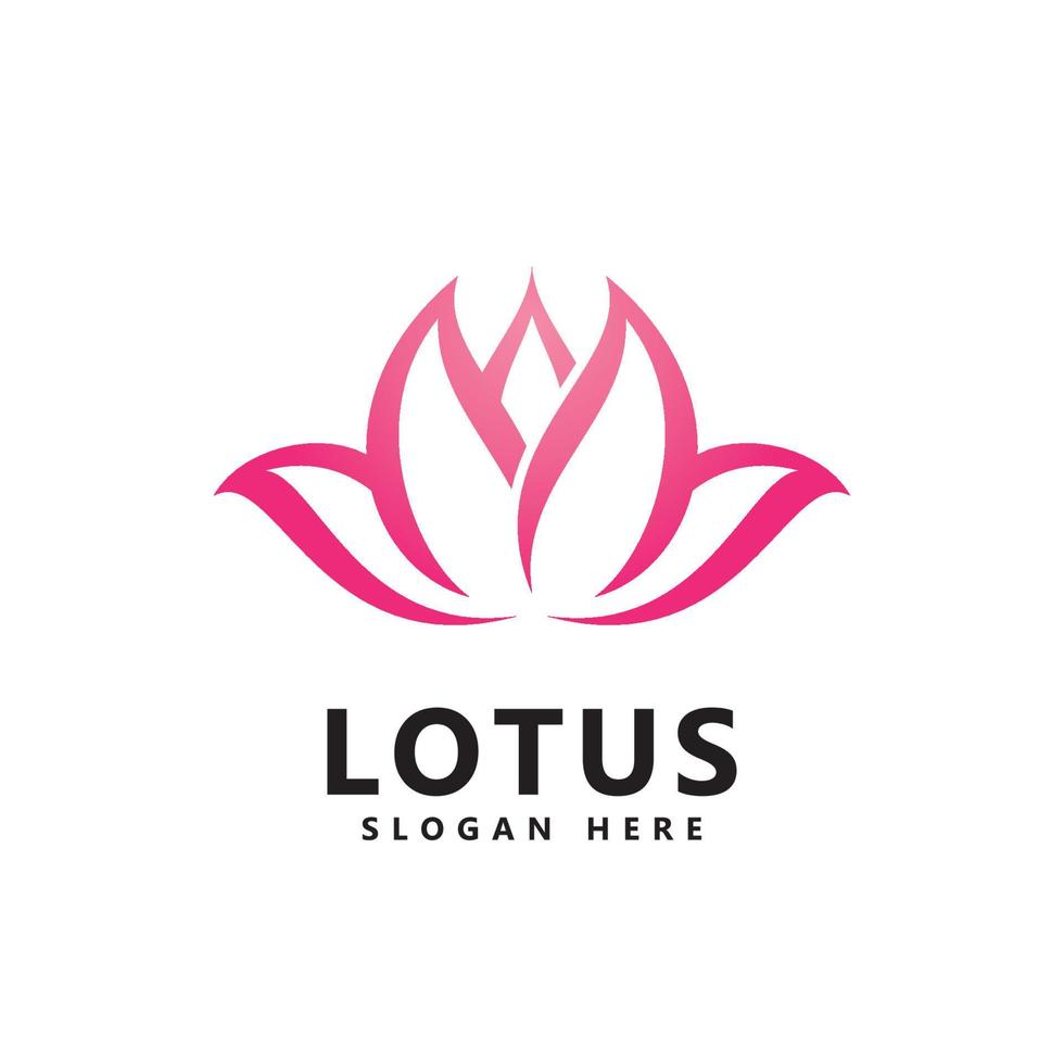 skönhet lotusblomma logotyp spa logotyp vektor yoga och terapi symbol