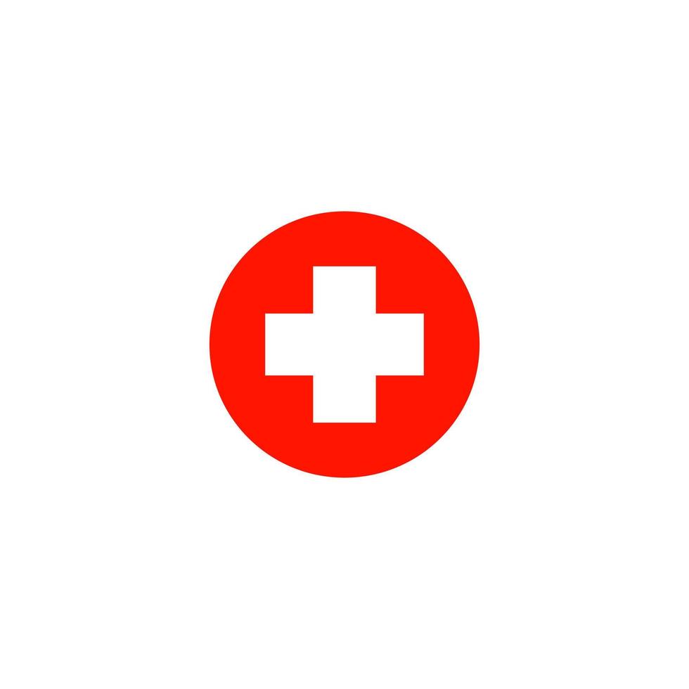 medizinisches Symbol auf weißem Hintergrund Rotes Kreuz Zeichen. vektor