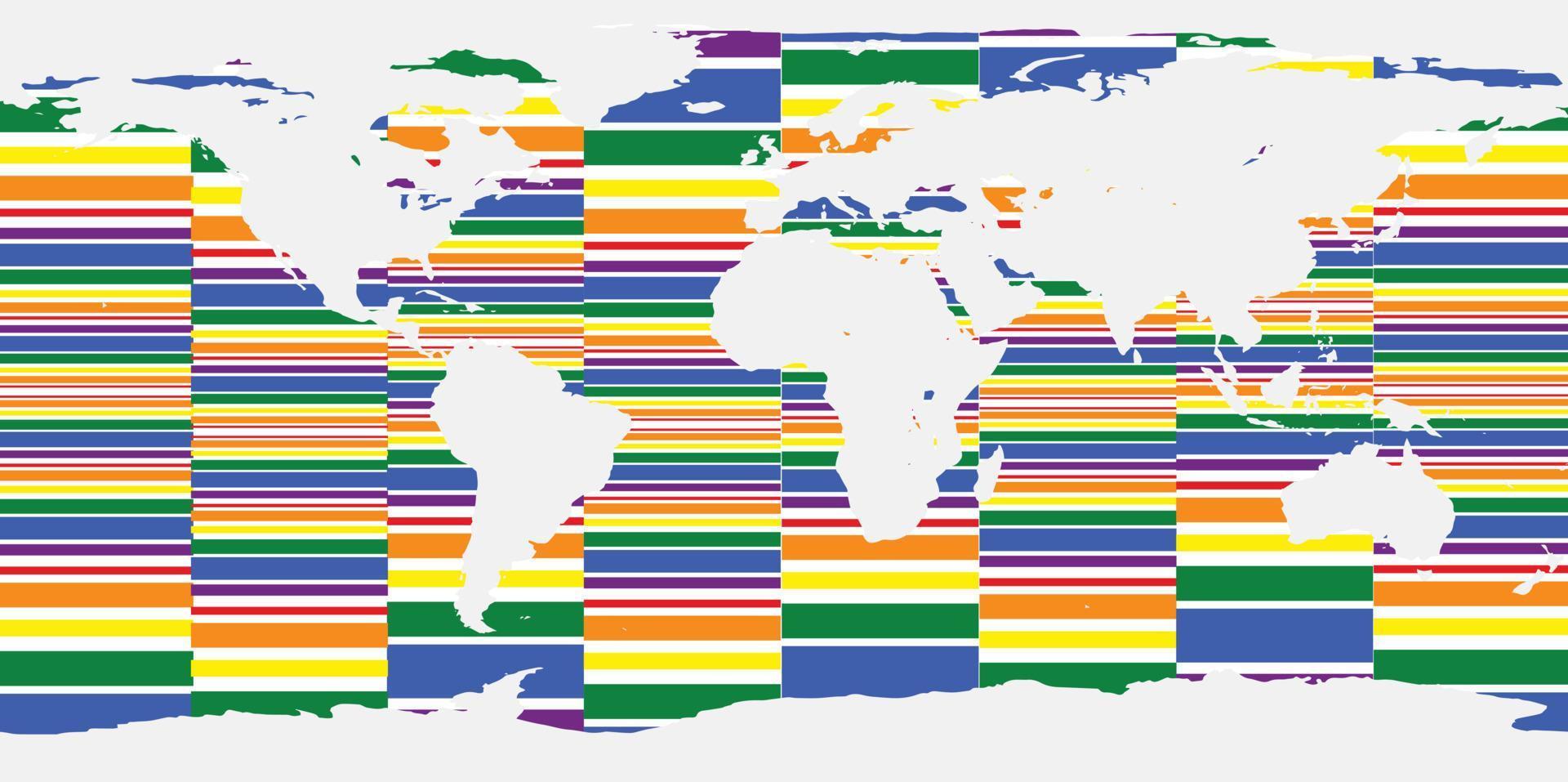 Abstrakter Vektor-Weltkartenhintergrund für Vielfalt lgbt-Zeichensymbol vektor