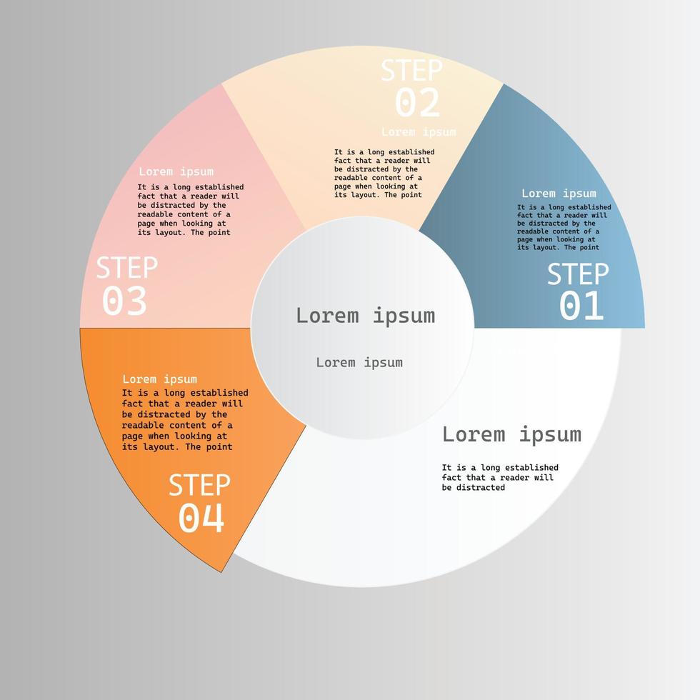 infographic Kreisdatenvektorschablonen-Prozesskonzeptschritt für Strategie und Information vektor