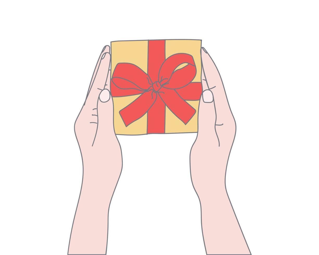 illustration av att ge en presentförpackning vektor