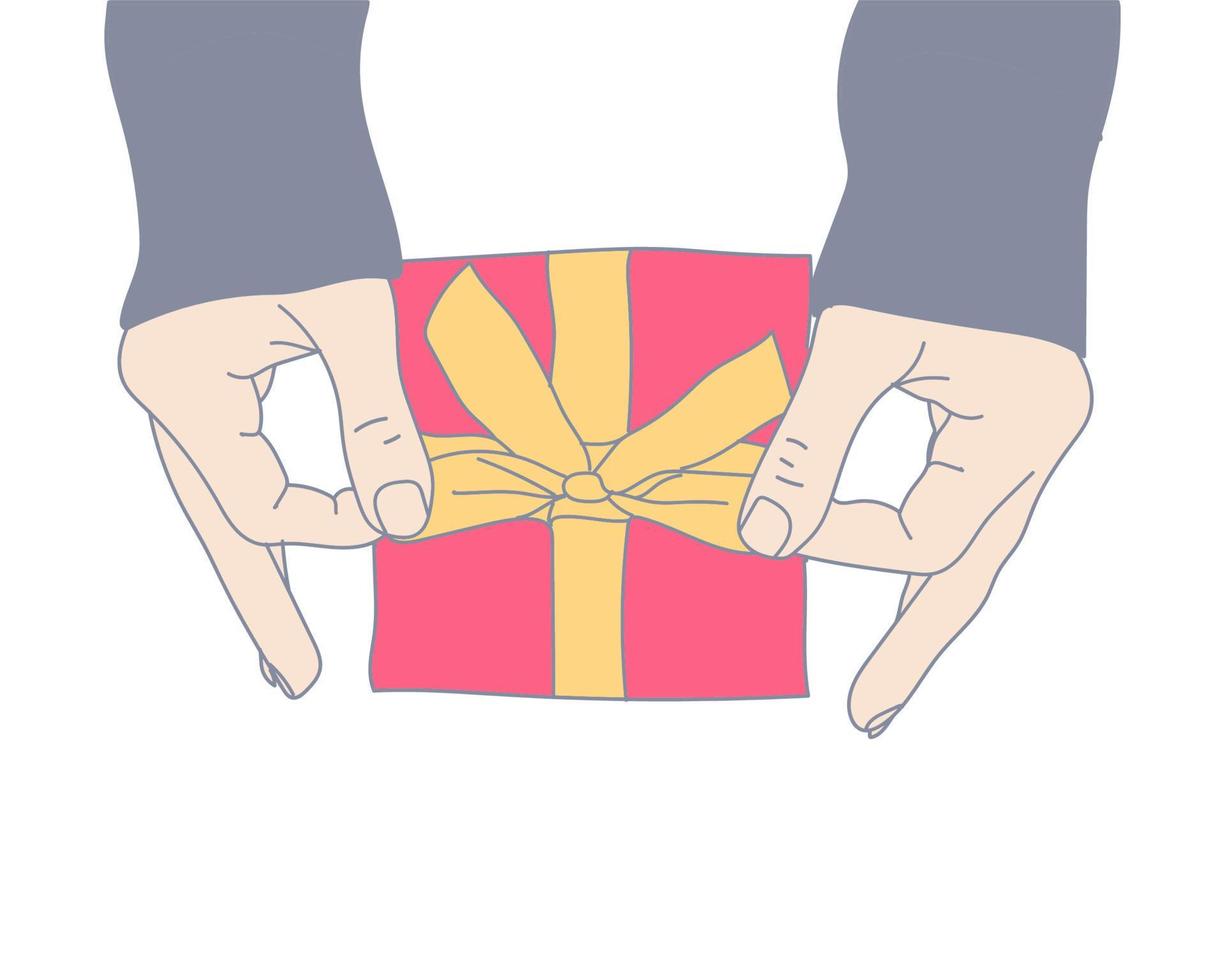 Illustration des Öffnens des Geschenkboxbandes vektor