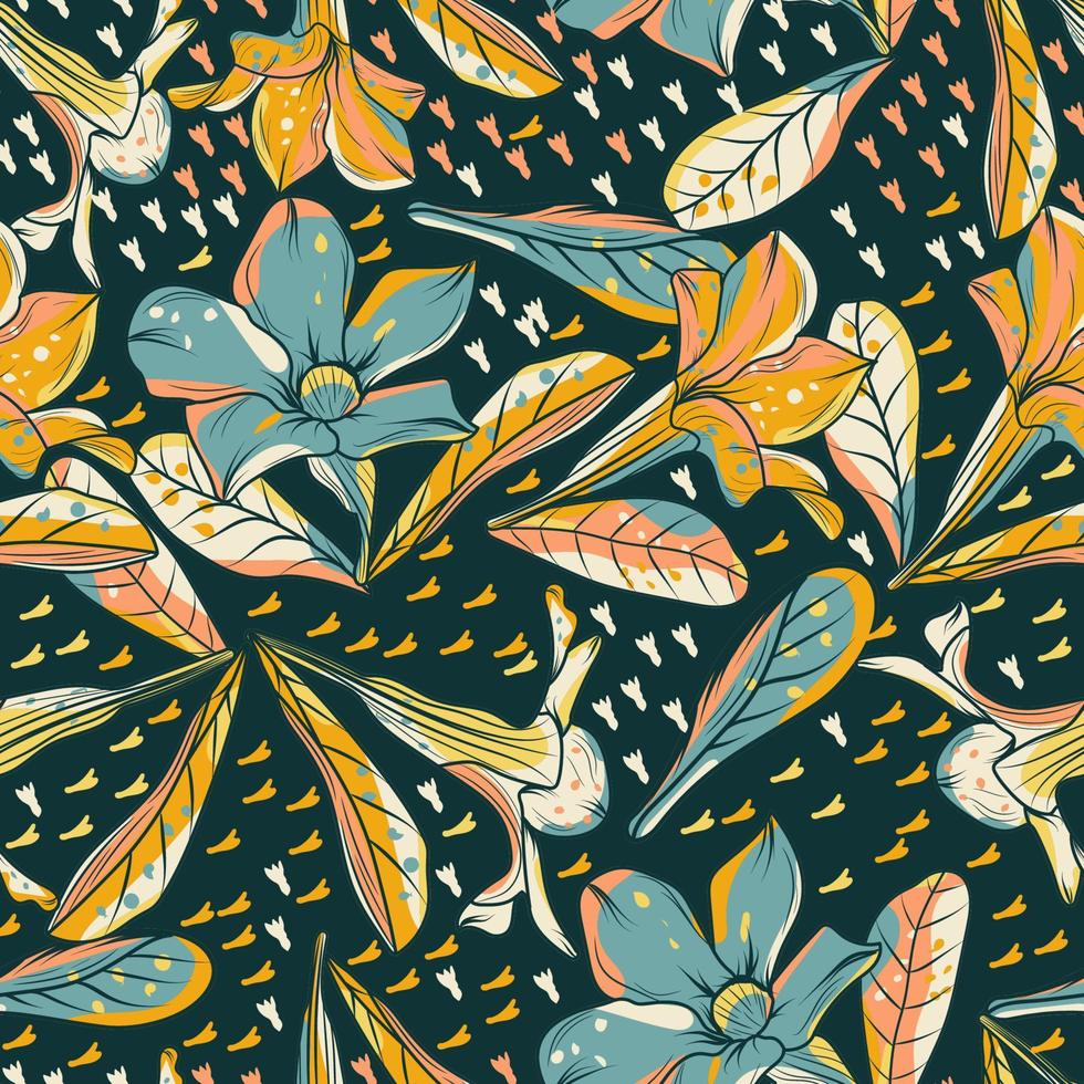 färgglada blommiga abstrakta sömlösa mönster, samtida mönster för textil. vektor