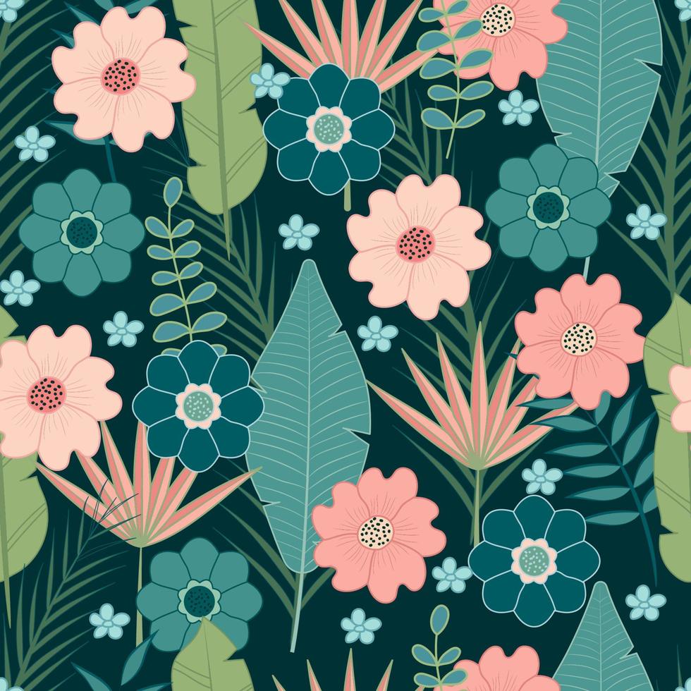 seamless mönster abstrakt blomma illustration. mönster för textiltyger eller papper. vektor
