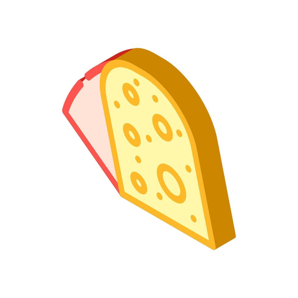 Gouda-Käse isometrische Symbolvektorillustration vektor