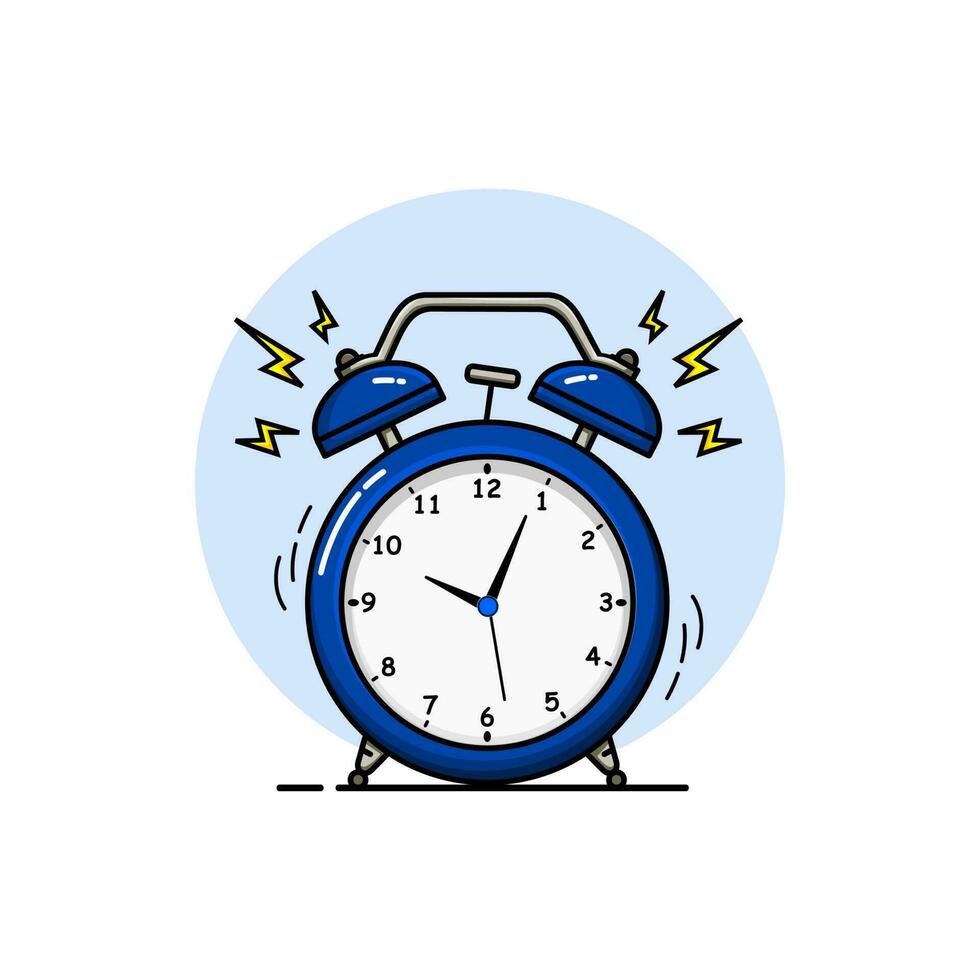 illustration grafisk vektor av väckarklocka blå väckningstid