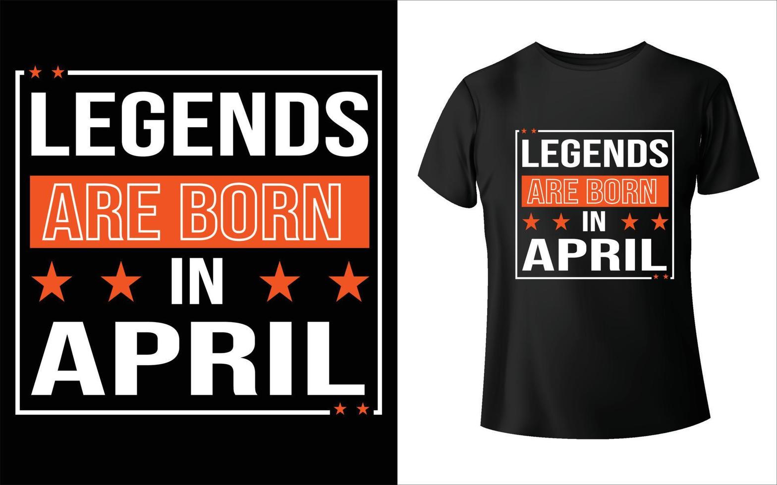 Legenden sind geboren im Monat T-Shirt-Design, Monat Januar Februar März April Mai Juni Juli August September Oktober November Dezember T-Shirt-Design vektor