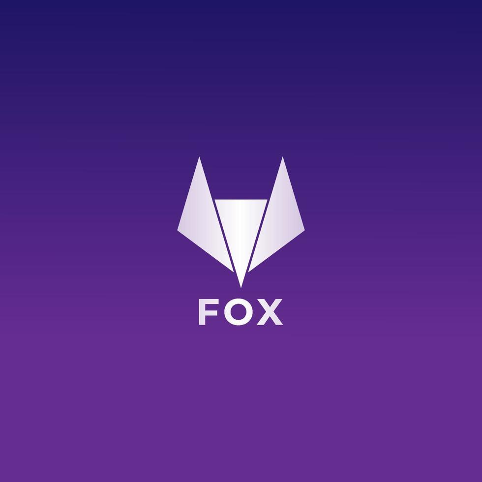 silver fox huvud logotyp designkoncept vektor