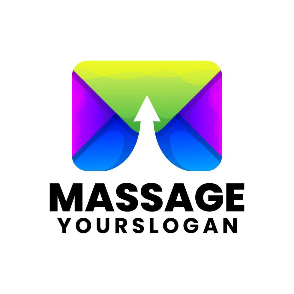 massage pil gradient logotypdesign vektor