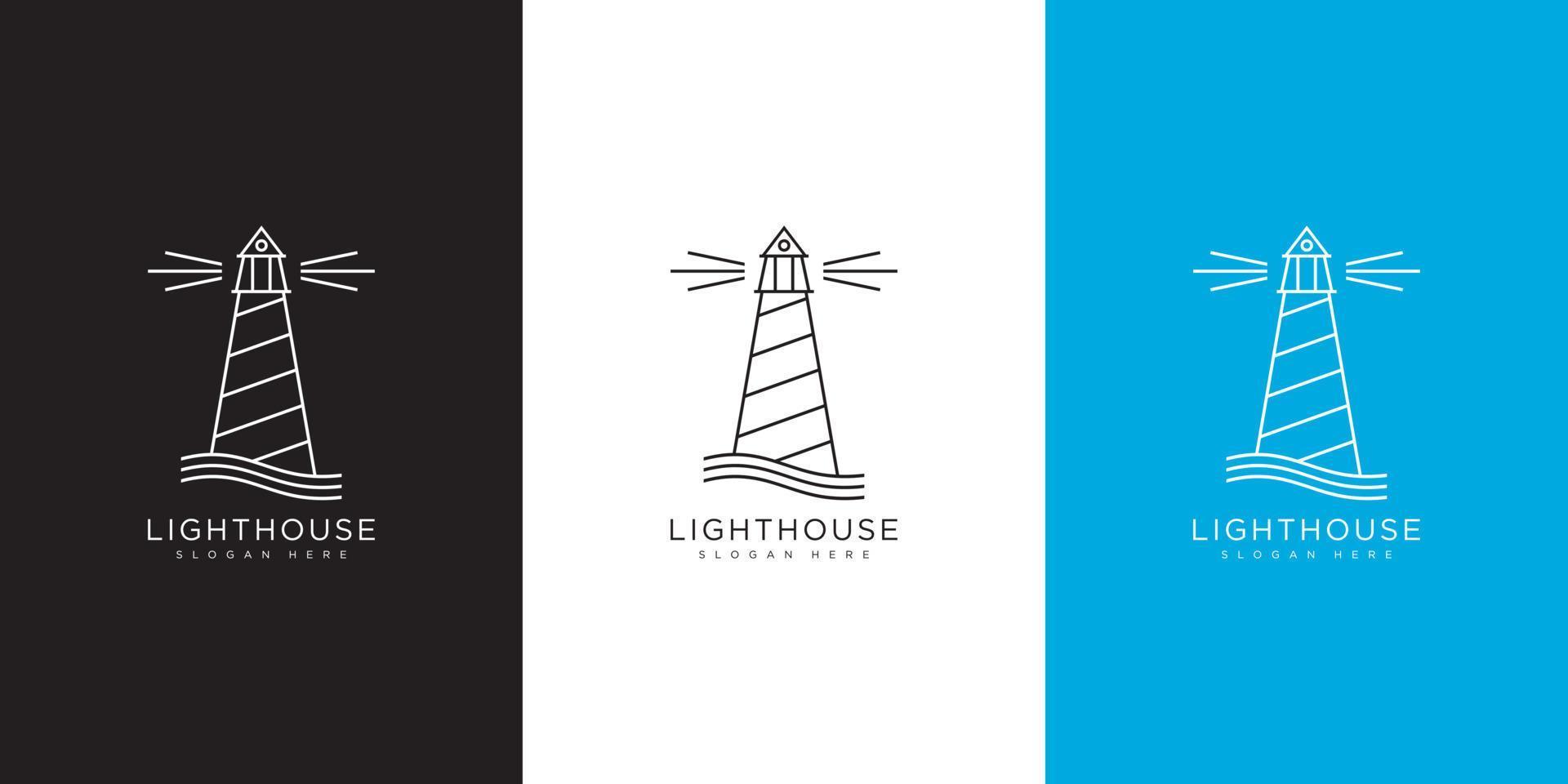 Leuchtturm-Logo-Design-Vektor-Vorlage vektor