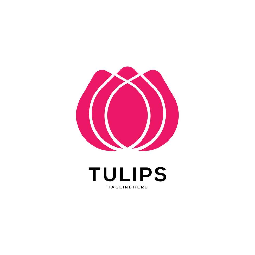 Tulpen-Blume-Logo-Vektor-Template-Designs vektor
