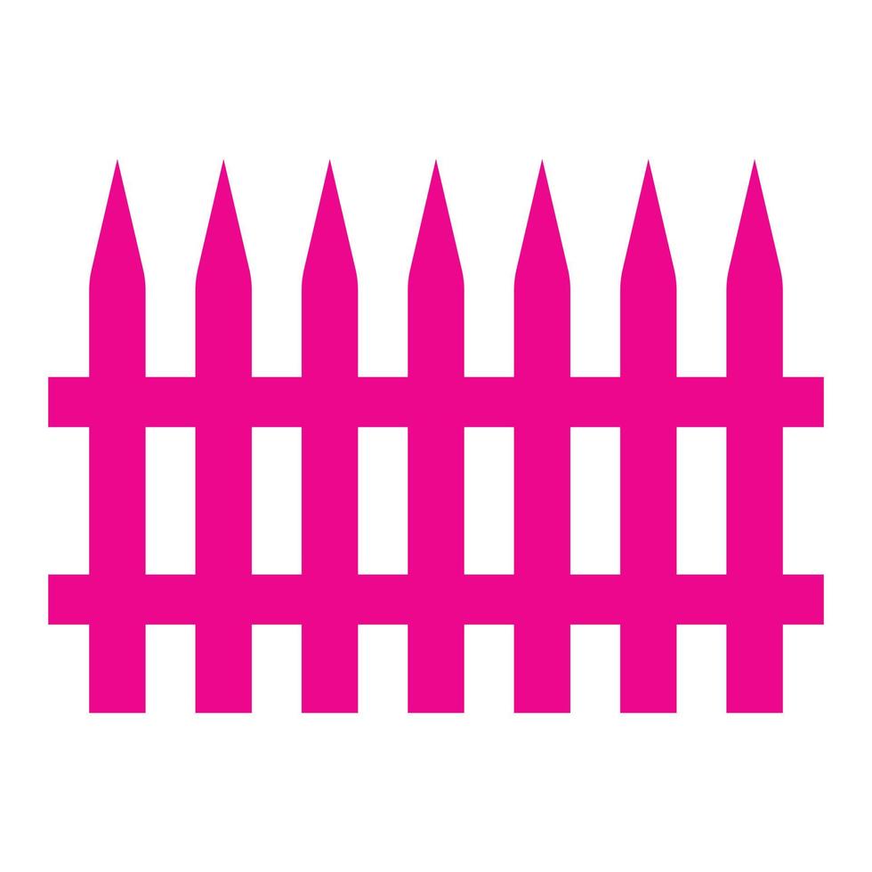 eps10 rosa vektor trädgårdsarbete trästaket ikon i enkel platt trendig stil isolerad på vit bakgrund
