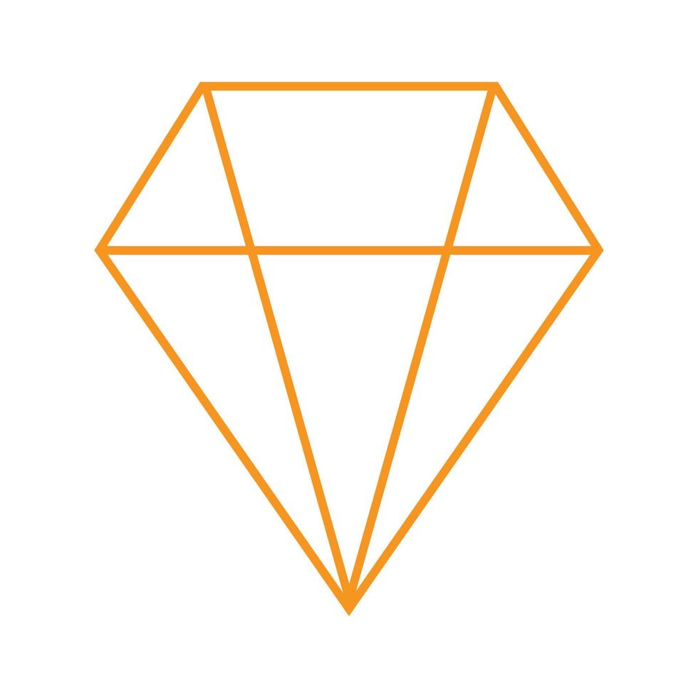 eps10 orangefarbenes Vektorrautenliniensymbol oder Symbol im einfachen flachen trendigen Stil isoliert auf weißem Hintergrund vektor