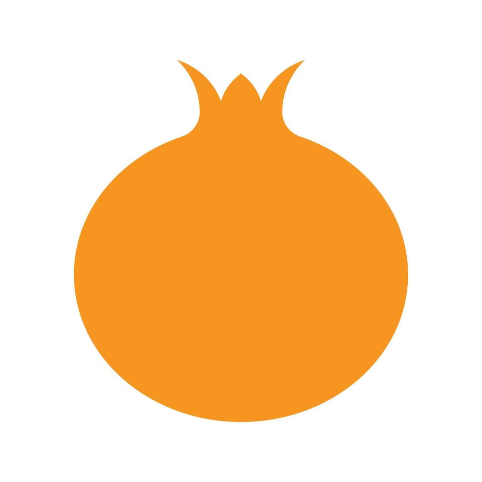 eps10 Orange Vektor Granatapfel Frucht solide Symbol im einfachen flachen trendigen modernen Stil isoliert auf weißem Hintergrund