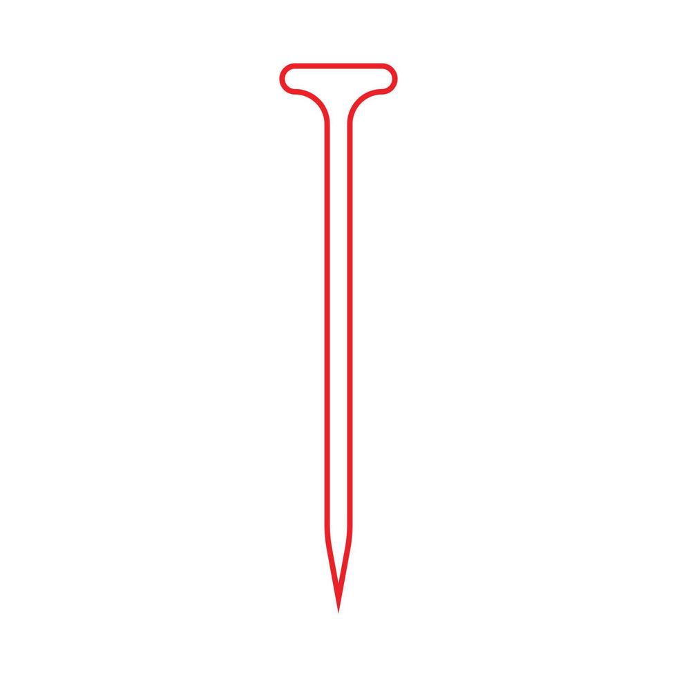 eps10 rotes Vektormetall-Nagelliniensymbol im einfachen, flachen, trendigen Stil isoliert auf weißem Hintergrund vektor