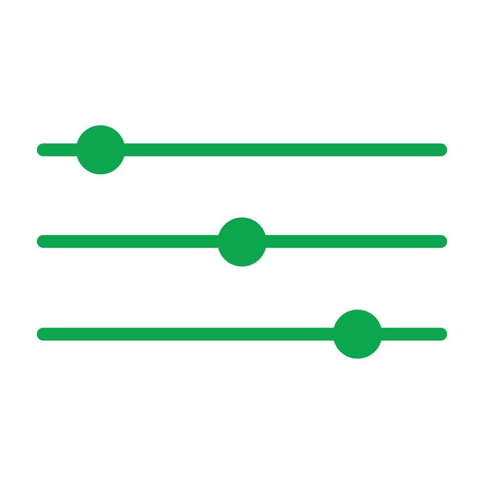 eps10 grünes Vektor-Schieberegler-Symbol im einfachen, flachen, trendigen Stil isoliert auf weißem Hintergrund vektor