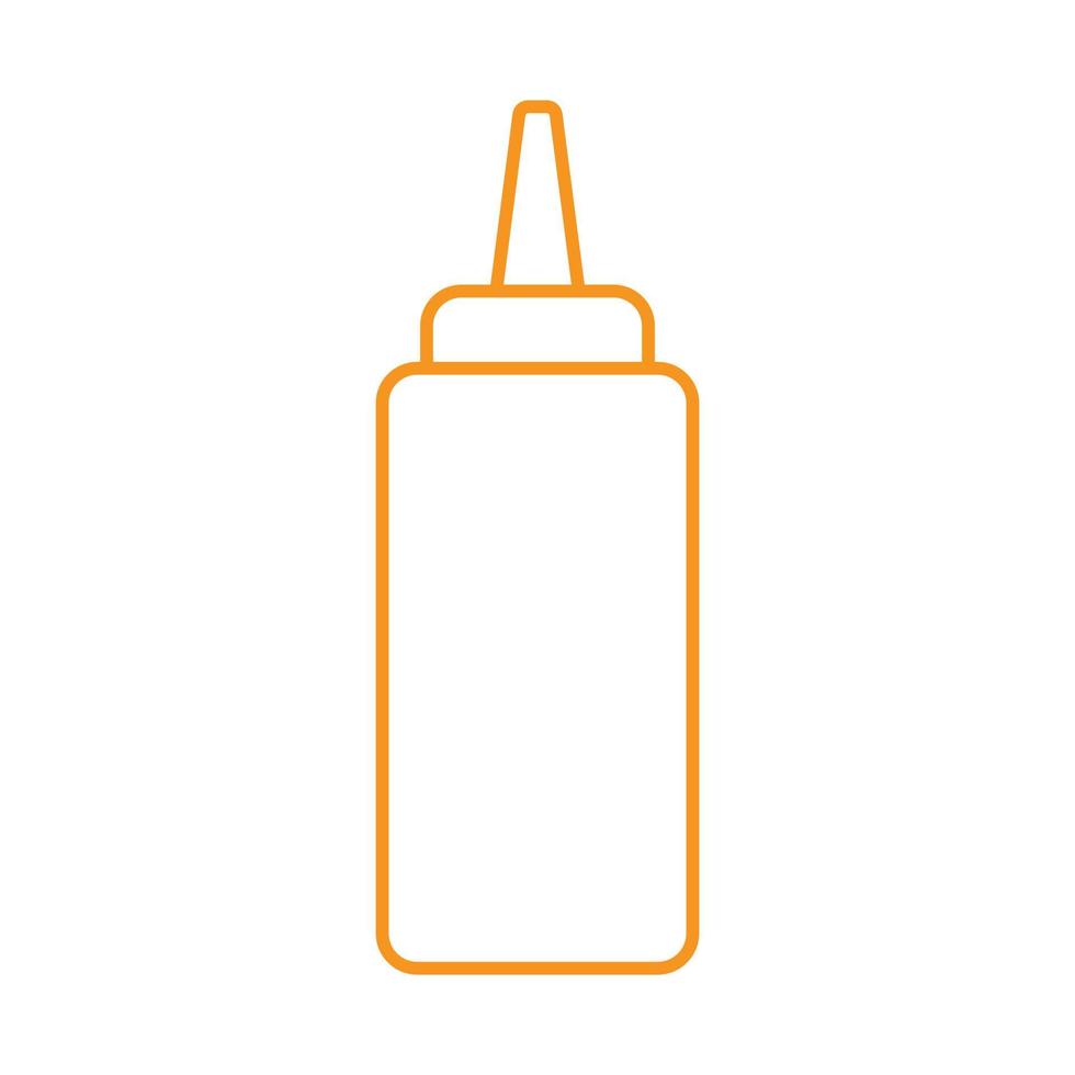 eps10 Orange Vektor Ketchup oder Senf Squeeze Flaschenlinie Symbol im einfachen flachen trendigen Stil isoliert auf weißem Hintergrund
