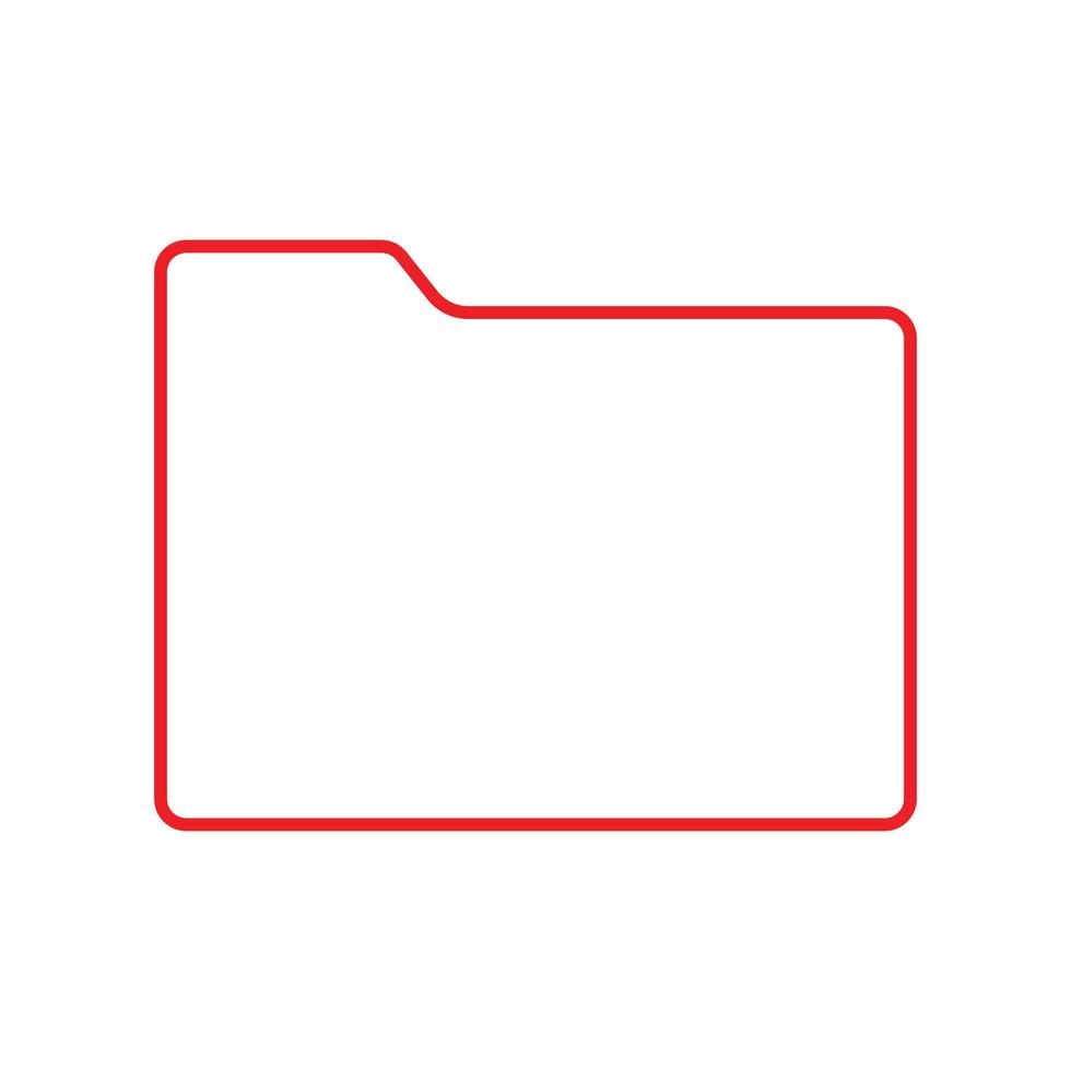eps10 röd vektor mapplinjeikon i enkel platt trendig stil isolerad på vit bakgrund